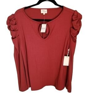 *5 for $25* Ava James‎ Long Sleeve Puff Shoulders Shirt Size Large